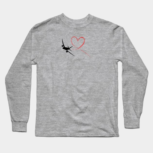 Jet Contrail Heart Long Sleeve T-Shirt by Vidision Avgeek